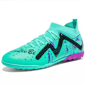 33-46 Детские футбольные бутсы с мягкой резиновой подошвой, короткие шипы, искусственный газон, кожа, детские футбольные бутсы для молодежи, мужские спортивные футбольные бутсы большого размера 36 чёрный