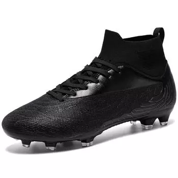 33-46 футбольные бутсы унисекс High Gang AG с длинными ногтями, мужские/женские высокоэластичные носки, тренировочная обувь, детские футбольные бутсы с искусственными лугами 33 чёрный