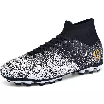 33-47 Мужские футбольные бутсы большого размера с длинным гвоздем, противоскользящие и износостойкие, из искусственного кортотипа TPR, детские футбольные бутсы для улицы 33 белый