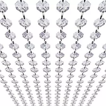 33 фута(10м) Акриловая гирлянда - цепочка из бусин для люстры - прозрачные восьмиугольные призмы, украшение для свадебной вечеринки, дня святого валентина, свадебной сцены, декорации 10pcs