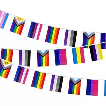 33-футовые флаги Pride Bunting, красочные гирлянды для аксессуаров Pride, дома, школы, баров, ресторанов, украшения сада 83cm