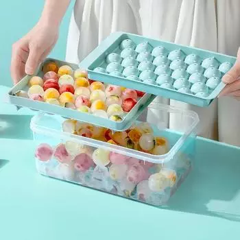 33 Ice Boll Хоккейная полипропиленовая форма для замороженного виски Мяч для мороженого Поднос для кубиков льда Коробка для изготовления леденцов Подарки Кухонные инструменты Аксессуары синий