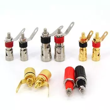 33 мм 40 мм металлический позолоченный усилитель динамик клеммы клеммы 4 мм гнезда банановый штекер разъем аудио звуковой штекер no.5