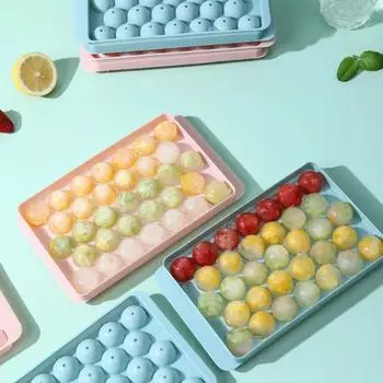 33 сетки круглый лоток для кубиков льда пластиковая алмазная форма для кубиков льда холодильник сферические формы для самостоятельного изготовления ледяных шаров кухонные инструменты 17x10 розовый