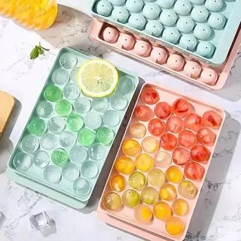 33 сетки круглый лоток для приготовления льда DIY морозильник сферический инструмент кухонный коктейль виски напиток хоккей силиконовая форма аксессуар синий