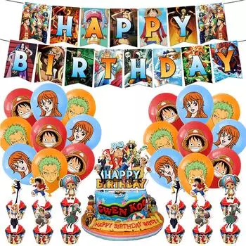 33 шт. цельное украшение на день рождения, аниме, тематические украшения для вечеринок для подростков