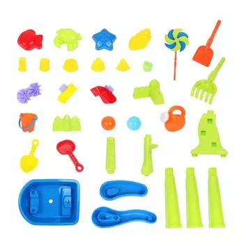 33 шт. Детский большой пляжный стол-игрушка Трехслойный набор для игры с песком и водой на открытом воздухе One Size