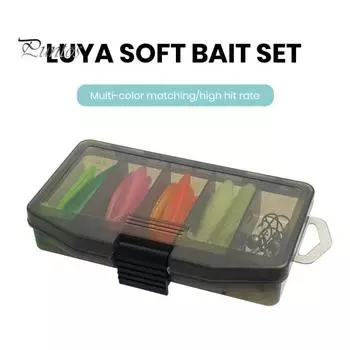 33 шт./компл., мягкая приманка для рыбалки, комплект крючков с джиг-головкой, пресноводная морская вода, универсальные искусственные красочные блестки, Т-образная форма, весло с хвостом, мягкая наживка для рыбалки 33pcs