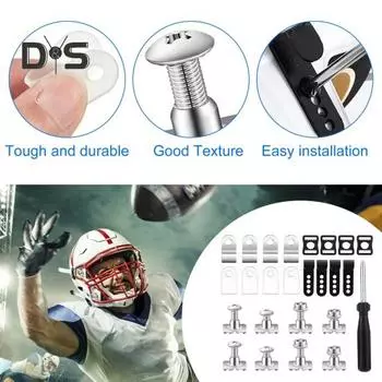 33 шт. комплект для ремонта хоккейного шлема, запасные части для футбольного шлема, включая J-образные зажимы, R-образные зажимы для козырька, резиновые прокладки, винты с гайками 33pcs