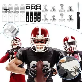 33 шт. комплект для ремонта хоккейного шлема, запасные части для футбольного шлема, включая J-образные зажимы, R-образные зажимы для козырька, резиновые прокладки, винты с гайками 33pcs