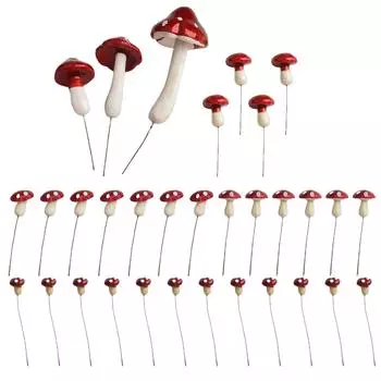 33 шт. Маленький гриб-мухомор из пенопласта, поддельный гриб, украшение для сада, украшение
