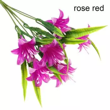 33 см 7 головок горячая вода трава украшение для дома лилии букет персидский лист искусственные лилии искусственные цветы розы красного