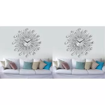 33 см круглые металлические настенные часы на батарейках подвесные настенные часы для гостиной