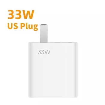 33 Вт USB быстрое зарядное устройство QC 3.0 для Xiaomi 14/13/12/11/10 Ultra Redmi Note 12T/13 Pro/K60/K50 POCO F5 адаптер питания EU/US Plug Only US Plug
