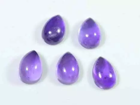 33Cts. Natural Amethyst Pear Crytsal Cabochon Gemstone 06 Pcs Lot 9X13MM RQ-1810