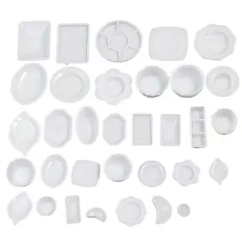 33шт 1:12 кукольный домик миниатюрная кухонная посуда пластиковая мини-тарелка набор посуды