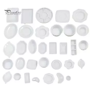 33шт 1:12 кукольный домик миниатюрная кухонная посуда пластиковая мини-тарелка набор посуды