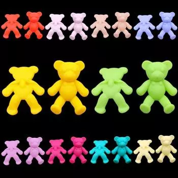 33x30 мм 10 шт. свободные бусины «сделай сам» для изготовления ювелирных изделий с матовым медведем, ожерелье, браслет, подвеска ярких цветов разноцветный