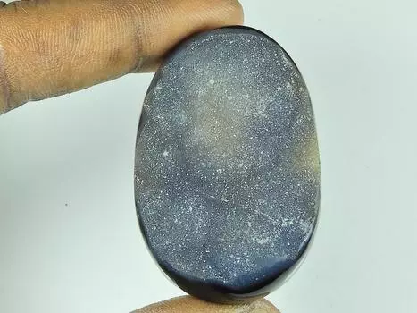 33X49X09 мм окрашенный черный оникс друзовый агат овальный кабошон россыпью драгоценный камень 140 карат. СК-4680