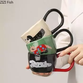 340 мл кружка большой емкости офисная керамическая чашка для воды пара послеобеденный чай молоко кофе чашка европейский домашний питьевой набор праздничный подарок 340ml