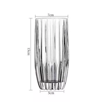 340 мл набор из 2 шт. большой емкости для холодного кофе, прозрачный стакан для газированной воды в скандинавском стиле, коктейльный бокал в полоску 2pcs