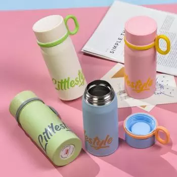 340ml Thermo Bottle Stainless Steel small Capacity cup Vacuum Flask With Straw Tumbler Cold Hot Drinks Thermos Cup Gym Drinkware 301-400ml
