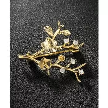 (3419)2 шт. 30x33 мм латунь с покрытием из 24-каратного золота, брошь-дерево с цирконом, высокое качество, фурнитура для изготовления ювелирных изделий своими руками, аксессуары