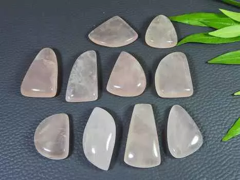 341Cts Natural Rose Quartz Fancy Cabochon Loose Gemstone 10Pcs Lot 23-32MM RQ-2873