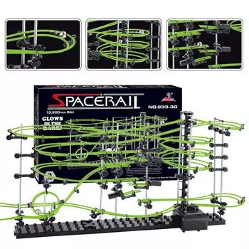 343 шт. детский образовательный DIY креативный строительный блок электрические американские горки мраморный лабиринт шариковая дорожка светящийся набор 343pcs