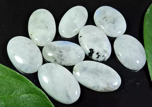 343Cts. Натуральный радужный лунный камень овальный кабошон россыпью драгоценный камень 09 шт. лот RQ-193