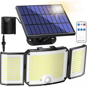 346/160 Солнечный светодиодный светильник для улицы, водонепроницаемый, с датчиком движения, точечные светильники для освещения садовой дорожки, настенные светильники для гаража 1pc