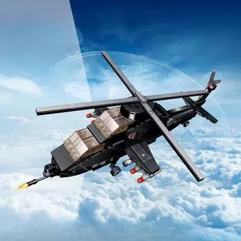 346 шт. военная серия Wuzhi-10 вертолет мальчик строительные блоки игрушка в подарок без коробки