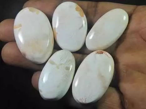 34-39MM натуральный розовый сколоцит овальный кабошон россыпью драгоценный камень лот 5 шт 206 карат. РК-2117