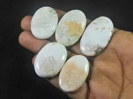 34-41MM натуральный розовый сколоцит овальный кабошон россыпью драгоценный камень лот 5 шт 217 карат. РК-2122