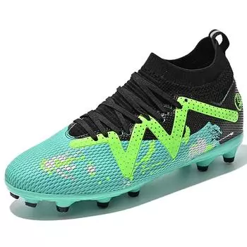 34-45 мужские/женские футбольные бутсы, высокие эластичные носки, искусственные гвозди, молодежные футбольные тренировочные футбольные бутсы 34 чёрный