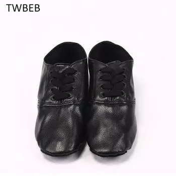 34-46 PU кожа женские джазовые туфли женские танцевальные туфли Damen Schuhe Design мягкие на шнуровке женские балетные туфли для практики учителя джазовые балетные туфли 34 чёрный