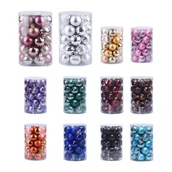 34 шт. Рождественские шары, украшения, подвески, Navidad Noel, декор для вечеринки, Новый год 2024 розового золота