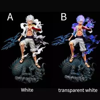 34 см аниме One Piece Nika Luffy Gear 5 Sun God Figures Gk Wano Country Статуэтка ПВХ Коллекционная модель Игрушки 34cm белый