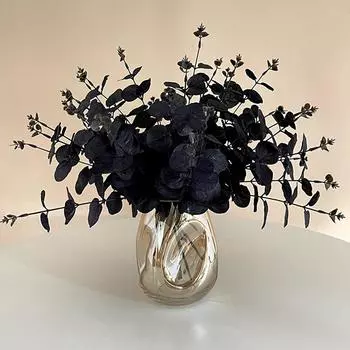 34 см черный эвкалипт искусственные цветы для украшения комнаты настольные цветы 1pc чёрный