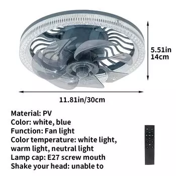 34W Ceiling Fans Light 85-265V Ceiling Fans Light and Remote 3 Colors Dimmable Ceiling Lamps for Living Room Bedroom 34W