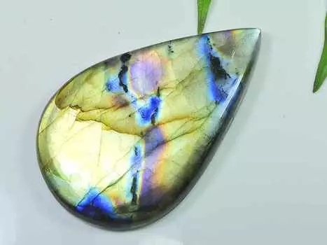 34X55MM натуральный лабрадорит многоцветный фиолетовый грушевидный кабошон россыпью драгоценный камень 107 карат SK-4042