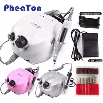 35000 об/мин, 30 Вт, розовая профессиональная электрическая дрель для дизайна ногтей, пилочка для педикюра, набор машин для маникюра, инструменты для дизайна ногтей с резаком US PLUG (100-110V) красный