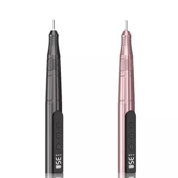 35000 об/мин профессиональная дрель для ногтей, аккумуляторная беспроводная электрическая пилка, портативный комплект светодиодного экрана розовый