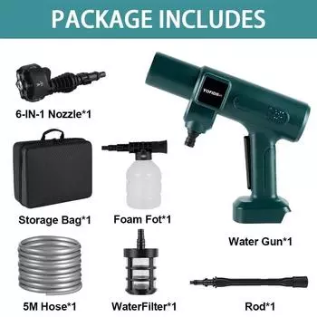 3500 Вт 200 бар 6 в 1 бесщеточный электрический пистолет для мойки автомобилей портативный беспроводной перезаряжаемый автомобильный садовый электроинструмент