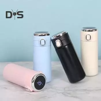 350/420 мл, легкая чистка, чашка с вакуумной изоляцией, светодиодный экран, экологически чистая умная термос из нержавеющей стали, бутылка для воды L синий