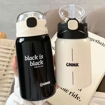 350/450 мл термос из нержавеющей стали бутылка для воды для девочек дорожная термокружка спортивная термокружка портативный стакан с трубочкой 350ml