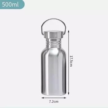 350/500/600/750/1000 мл Бутылка для воды из нержавеющей стали для велосипеда Фитнес Одностенная бутылка для воды Герметичная Портативная спортивная фляга 500ml