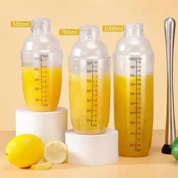 350/500/700/1000 мл PC смола коктейльный шейкер домашний барный инвентарь ручной шейкер для мартини чашка с весами шейкер для молока вино напиток барный инструмент