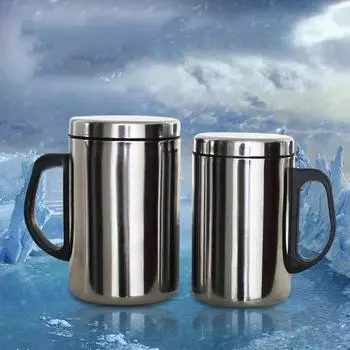 350/500 мл кофейная кружка с двойными стенками, защита от ожогов, изолированная портативная чашка из нержавеющей стали для питья, полировка пива, чая, сока 350ml