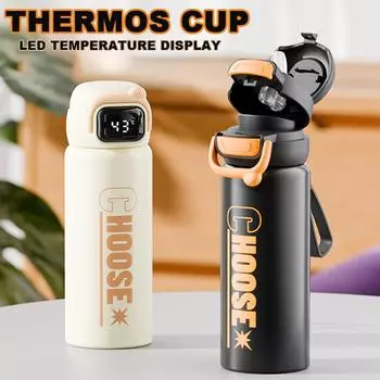 350/500 мл Умная кофейная чашка Портативная термос из нержавеющей стали со светодиодным дисплеем температуры Термос Спортивная бутылка для воды 350ml-A белый